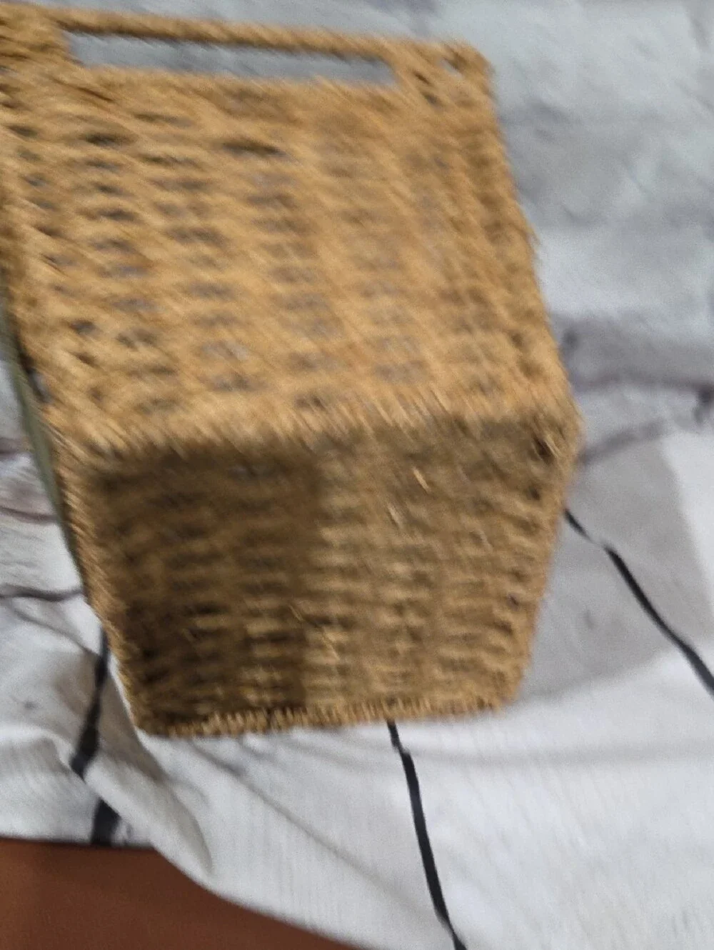 Woven Seagrass Decorative Basket with White Tulip Accent